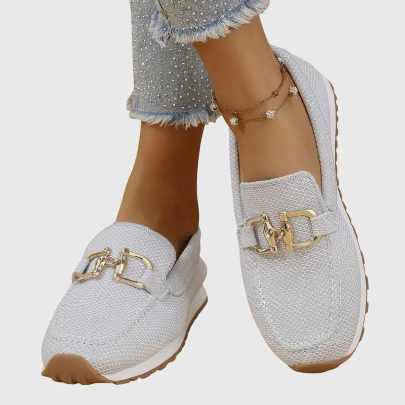 Loafers femme à empiècement métallique - Silhouette sans lacets