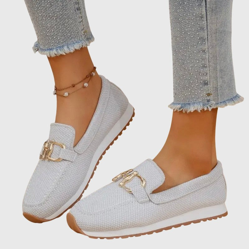 Loafers femme à empiècement métallique - Silhouette sans lacets