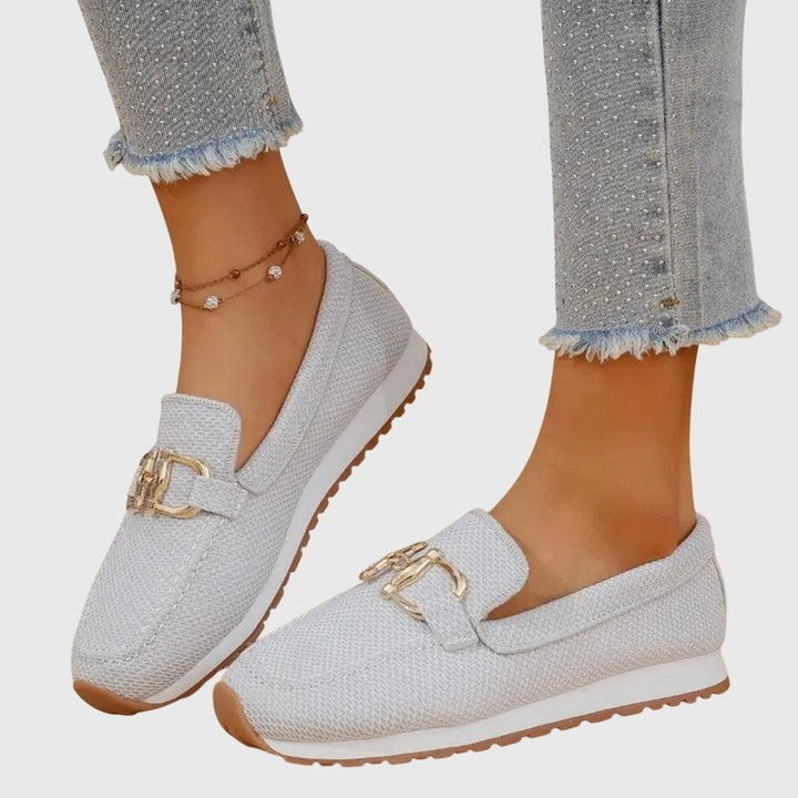 Loafers femme à empiècement métallique - Silhouette sans lacets