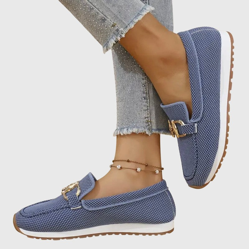Loafers femme à empiècement métallique - Silhouette sans lacets