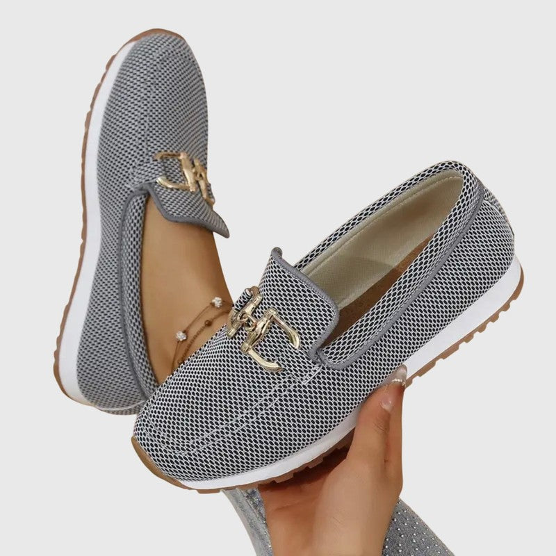 Loafers femme à empiècement métallique - Silhouette sans lacets