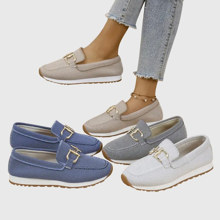 Loafers femme à empiècement métallique - Silhouette sans lacets
