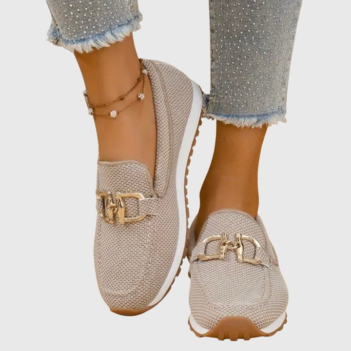 Loafers femme à empiècement métallique - Silhouette sans lacets