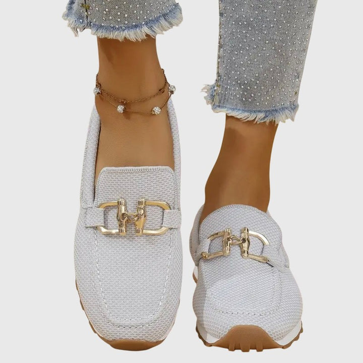 Loafers femme à empiècement métallique - Silhouette sans lacets