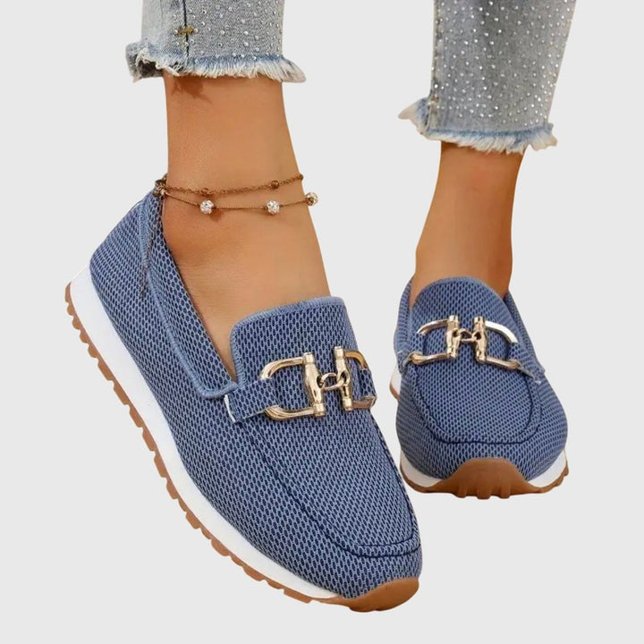 Loafers femme à empiècement métallique - Silhouette sans lacets