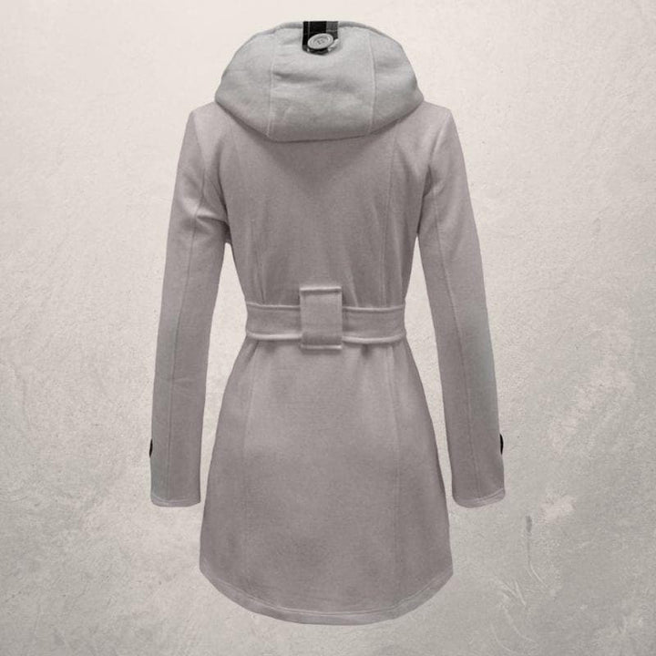 Manteau à capuche ceinturé pour femme - Double boutonnage