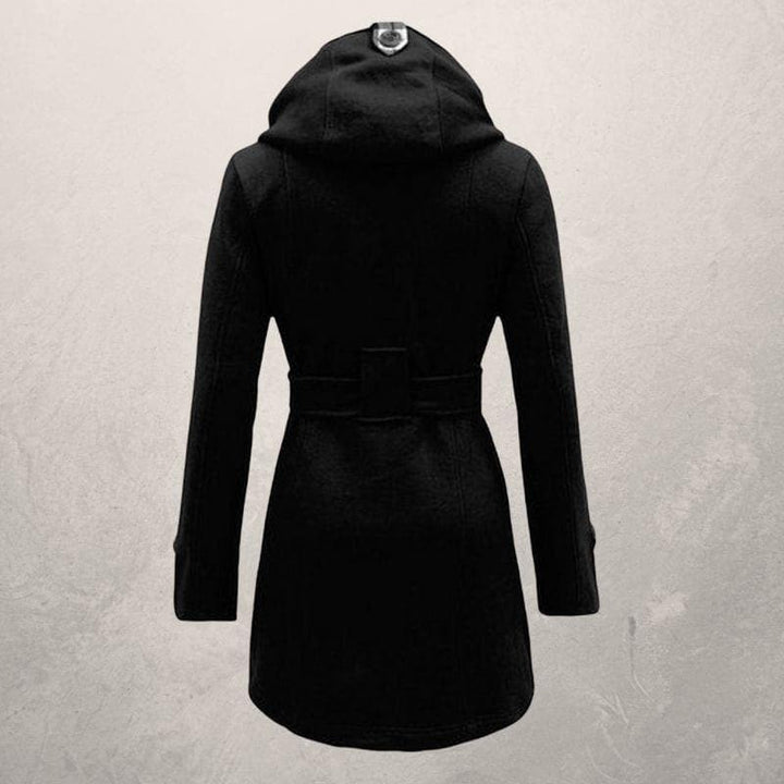 Manteau à capuche ceinturé pour femme - Double boutonnage
