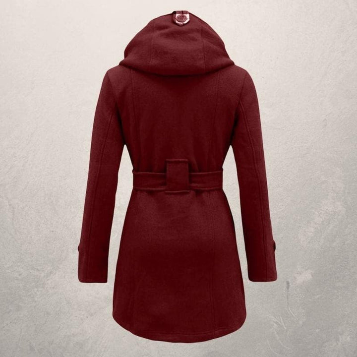 Manteau à capuche ceinturé pour femme - Double boutonnage