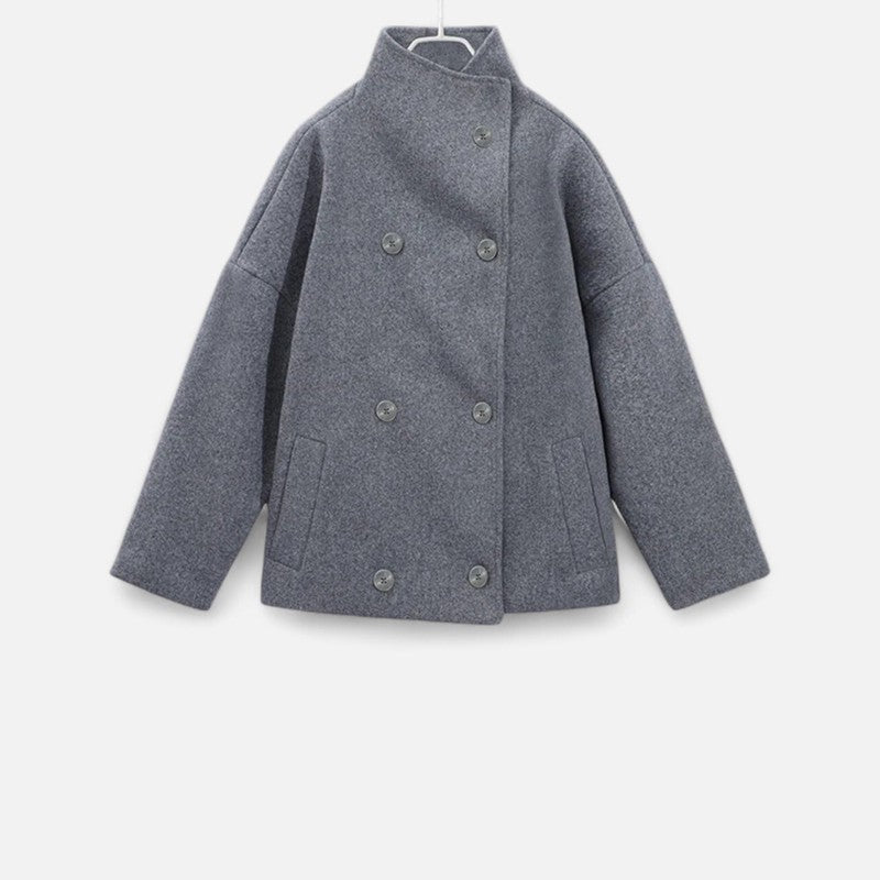 Manteau court oversize pour femme - Col structuré