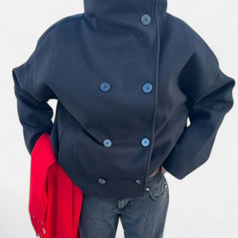 Manteau court oversize pour femme - Col structuré
