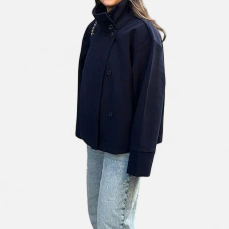 Manteau court oversize pour femme - Col structuré