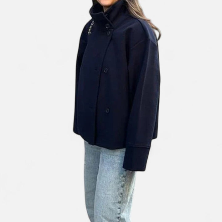 Manteau court oversize pour femme - Col structuré