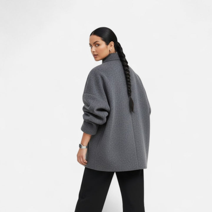 Manteau court oversize pour femme - Col structuré