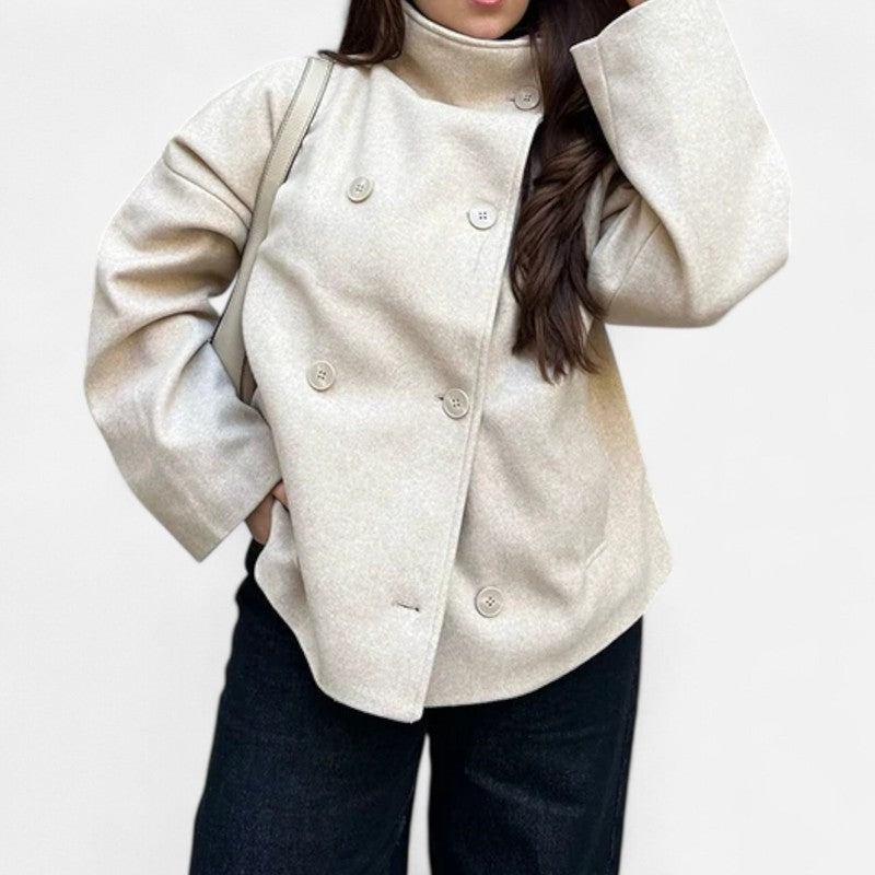 Manteau court oversize pour femme - Col structuré