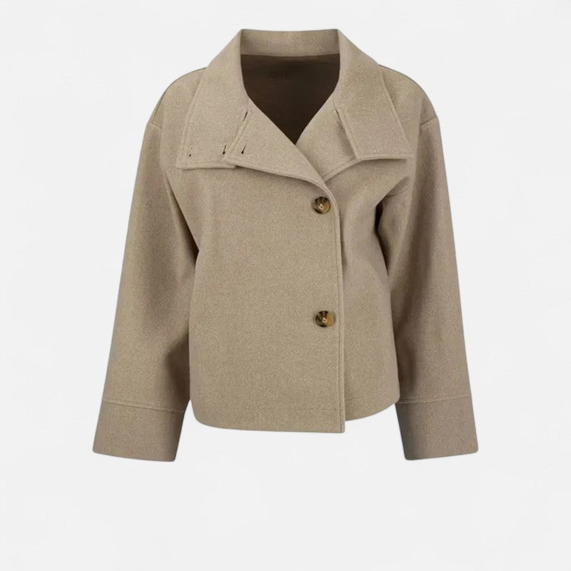 Manteau court oversize pour femme - Col structuré