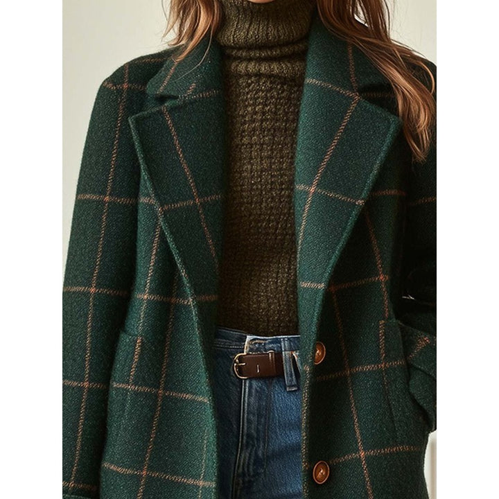 Manteau femme à carreaux - Coupe droite