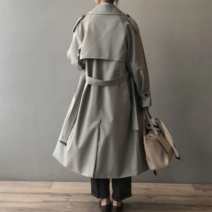 Manteau long double boutonnage pour femme - Coupe décontractée