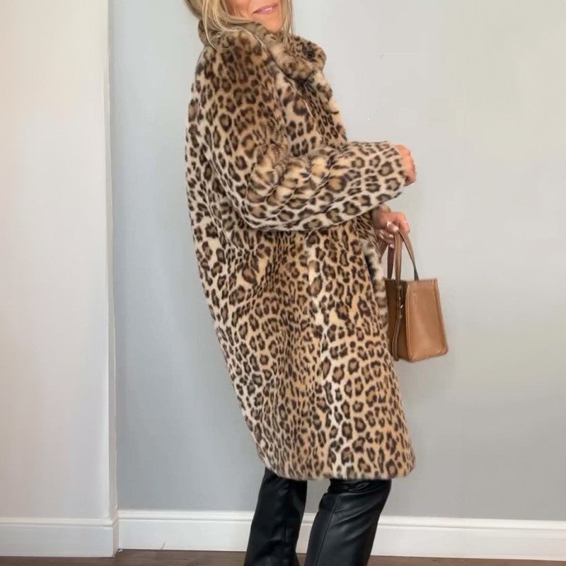 Manteau long imprimé léopard - Silhouette oversize