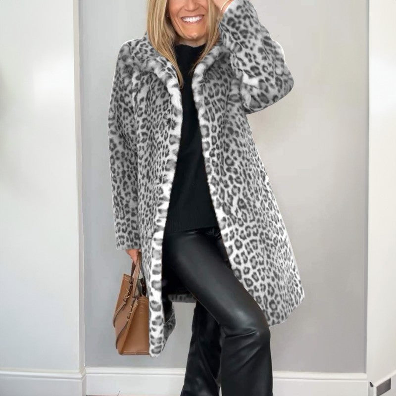 Manteau long imprimé léopard - Silhouette oversize