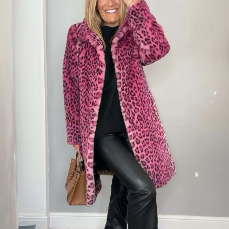 Manteau long imprimé léopard - Silhouette oversize