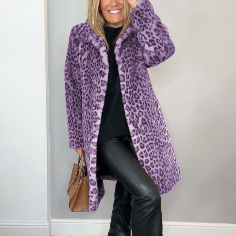 Manteau long imprimé léopard - Silhouette oversize