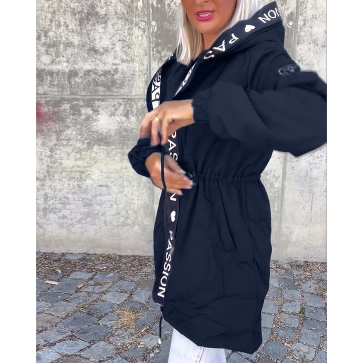 Manteau parka mi-long à capuche et cordon ajustable - Femme