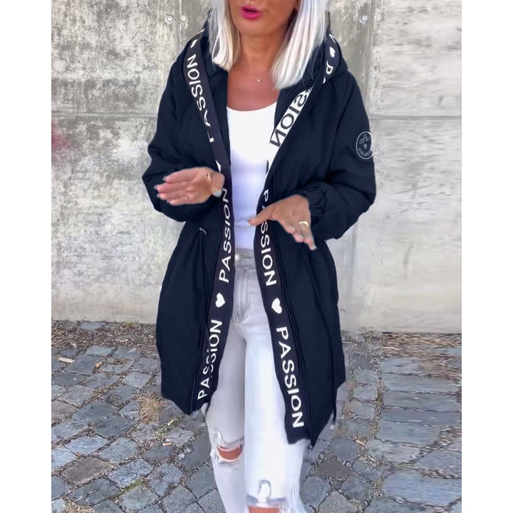 Manteau parka mi-long à capuche et cordon ajustable - Femme