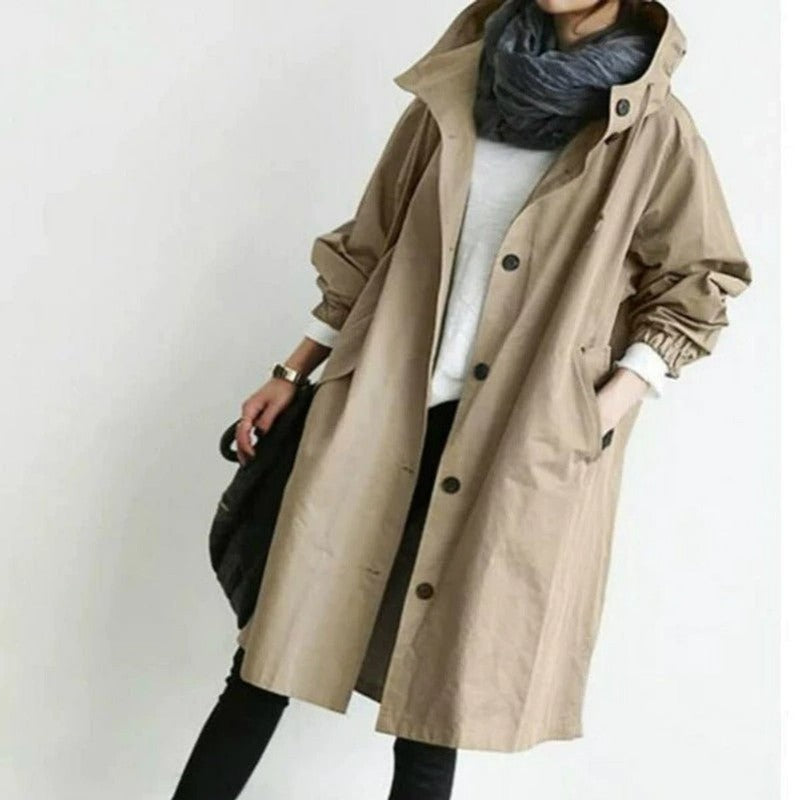 Manteau trench oversize pour femme - Genou