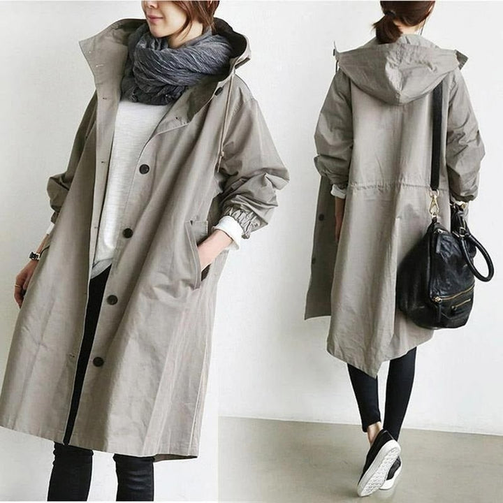 Manteau trench oversize pour femme - Genou