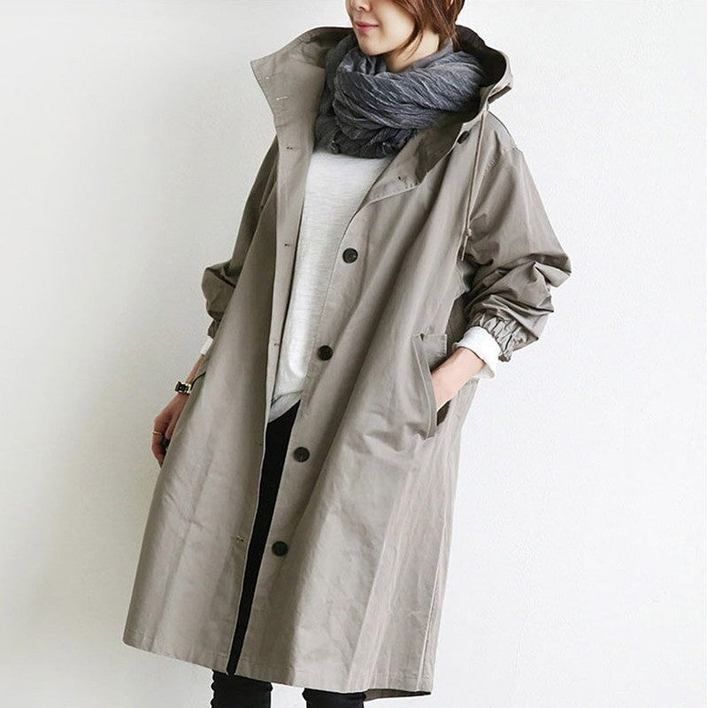 Manteau trench oversize pour femme - Genou