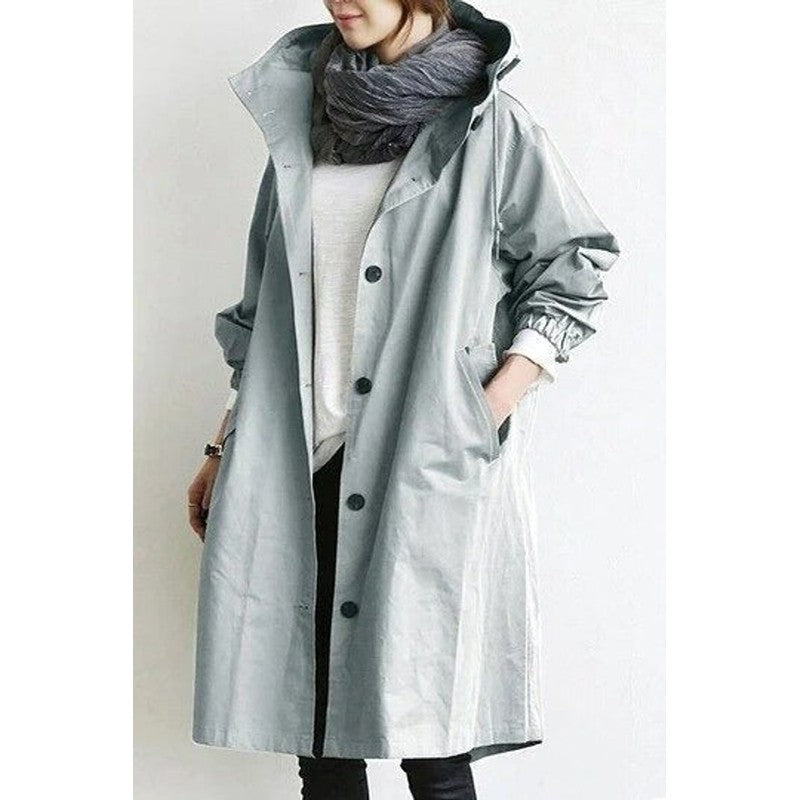 Manteau trench oversize pour femme - Genou
