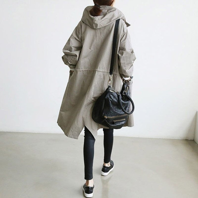Manteau trench oversize pour femme - Genou