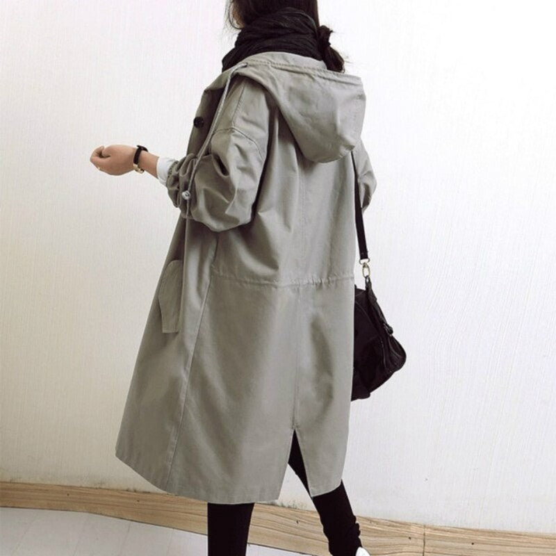 Manteau trench oversize pour femme - Genou