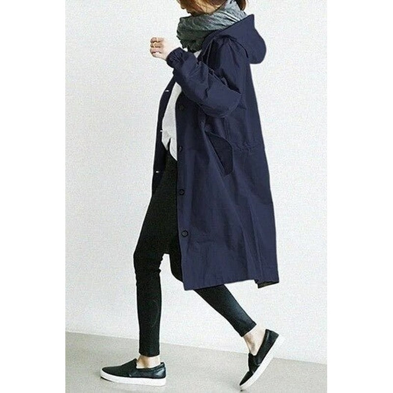 Manteau trench oversize pour femme - Genou
