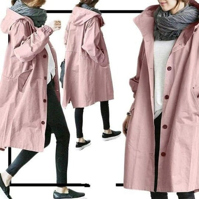 Manteau trench oversize pour femme - Genou