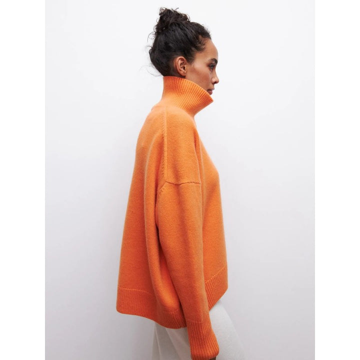 Pull col roulé femme - Coupe oversized à col montant
