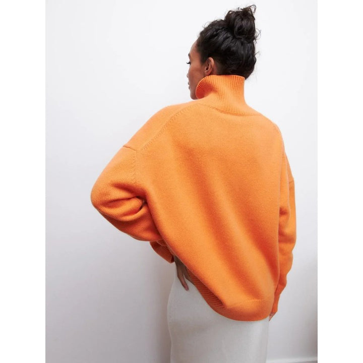 Pull col roulé femme - Coupe oversized à col montant