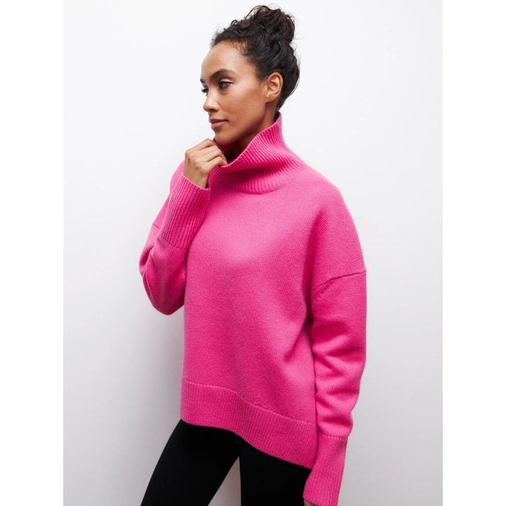 Pull col roulé femme - Coupe oversized à col montant