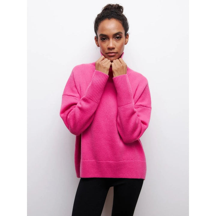 Pull col roulé femme - Coupe oversized à col montant
