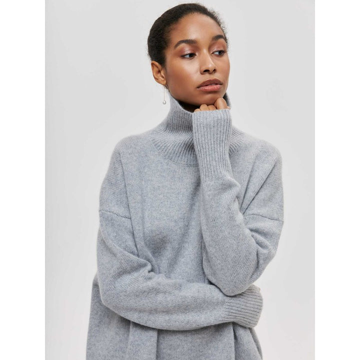 Pull col roulé femme - Coupe oversized à col montant