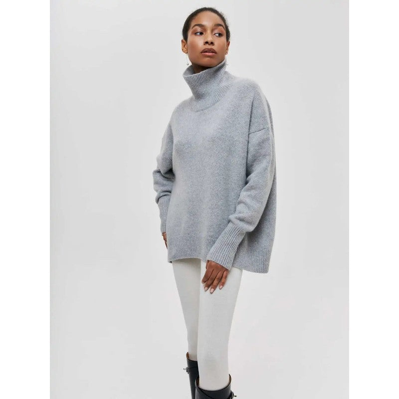 Pull col roulé femme - Coupe oversized à col montant