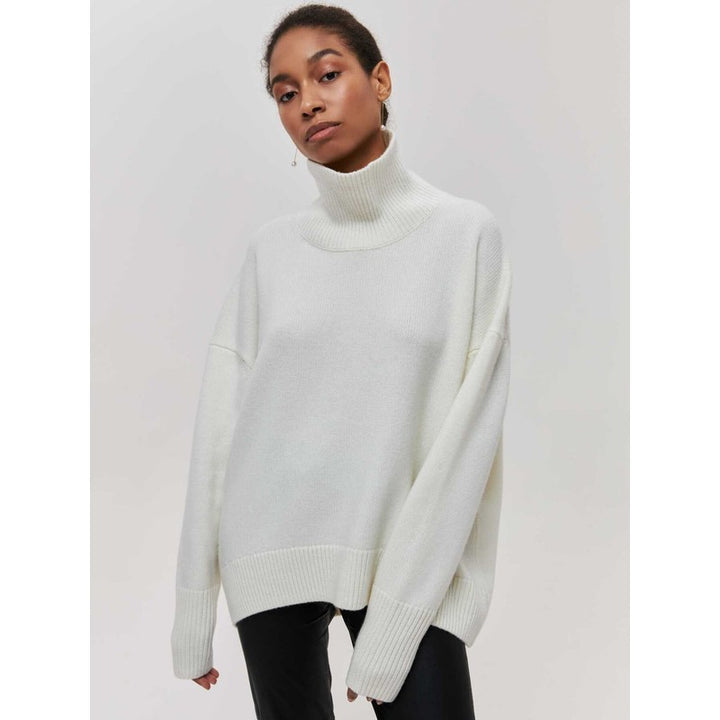 Pull col roulé femme - Coupe oversized à col montant