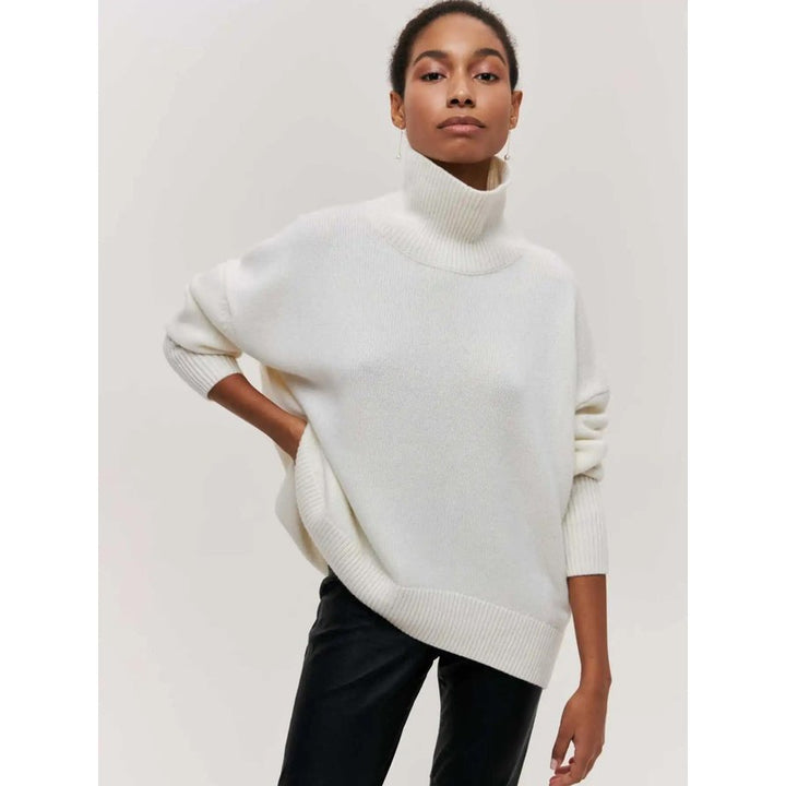 Pull col roulé femme - Coupe oversized à col montant