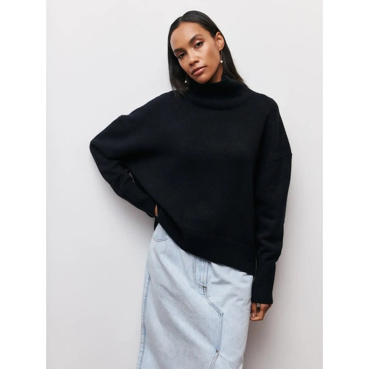 Pull col roulé femme - Coupe oversized à col montant