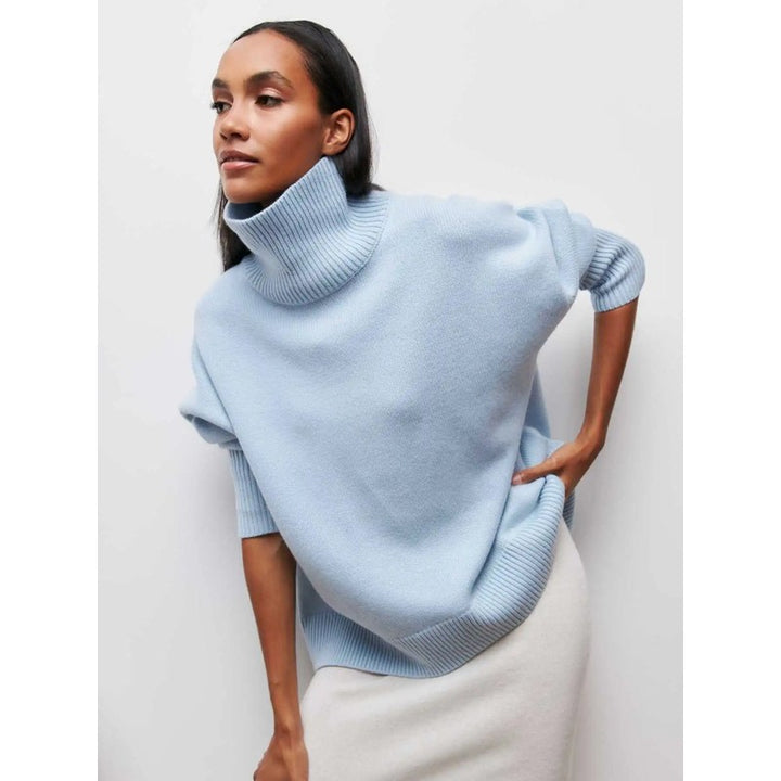 Pull col roulé femme - Coupe oversized à col montant
