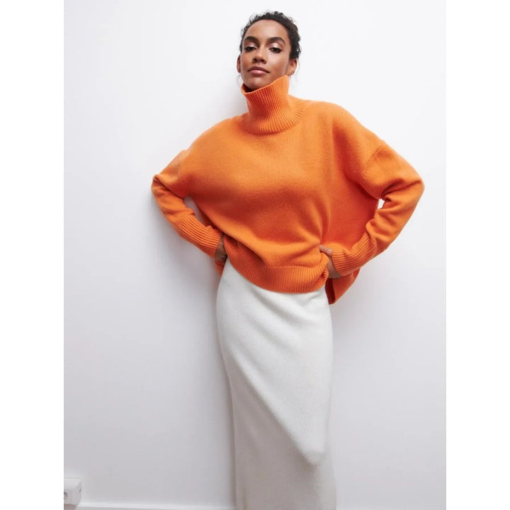 Pull col roulé femme - Coupe oversized à col montant