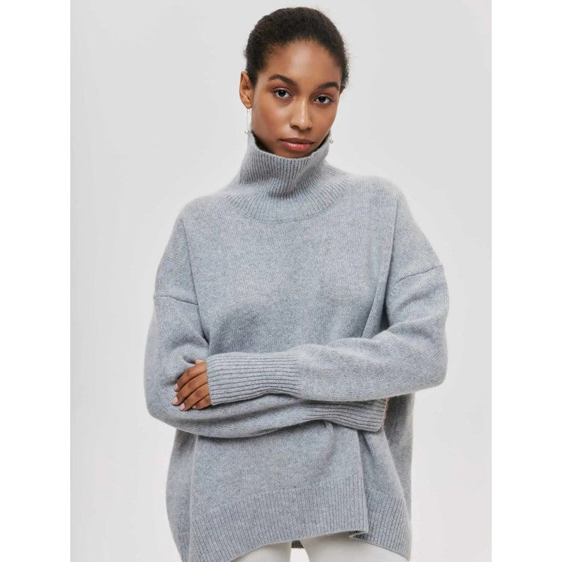 Pull col roulé femme - Coupe oversized à col montant