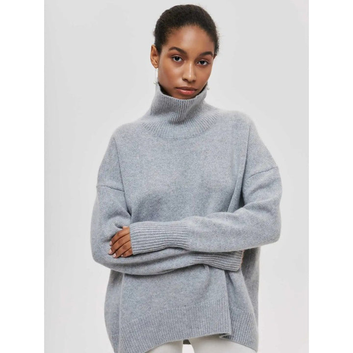 Pull col roulé femme - Coupe oversized à col montant