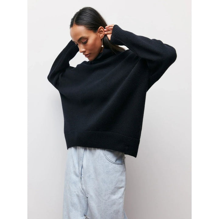 Pull col roulé femme - Coupe oversized à col montant