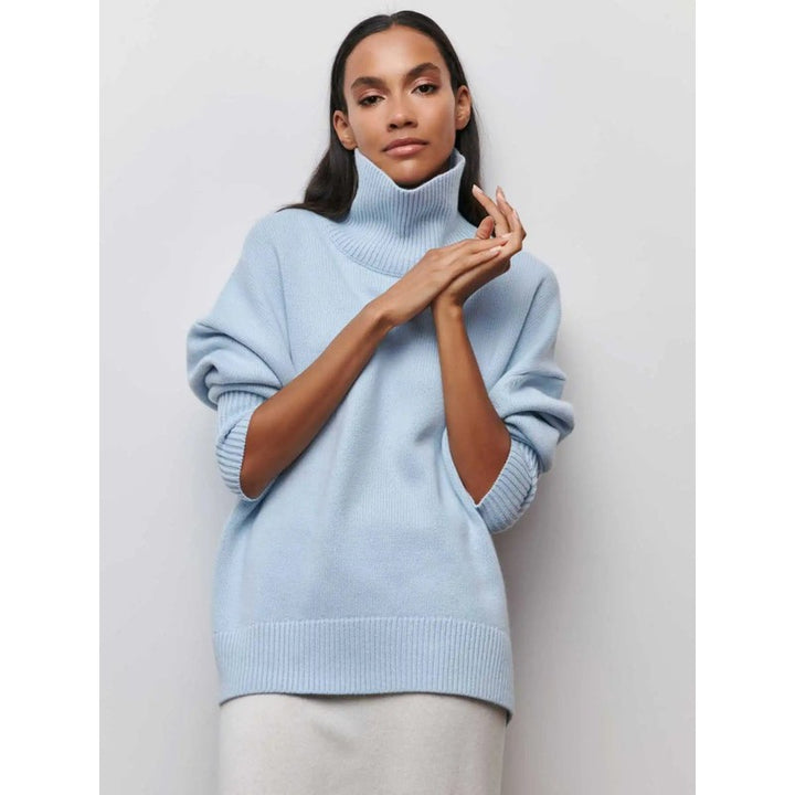 Pull col roulé femme - Coupe oversized à col montant
